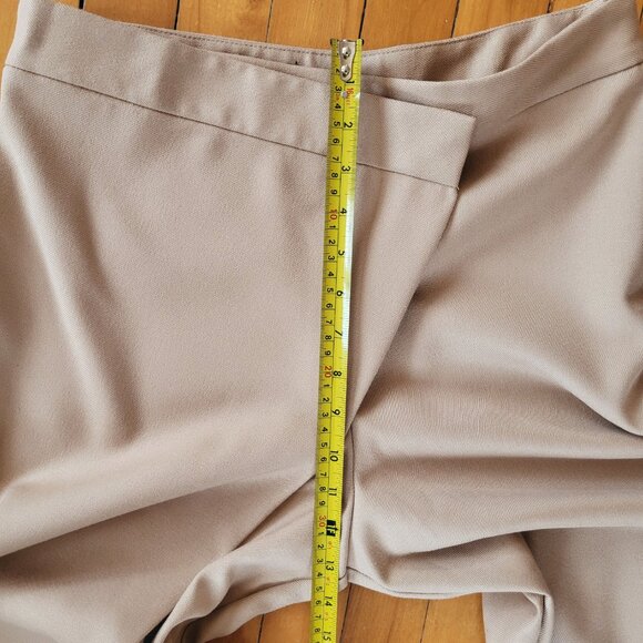 Zara Wrap Effect Wide Pants Tan Beige M High Waisted Wide Legs pareo trousers - Picture 9 of 17